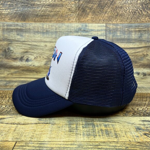 Tron Unisex Trucker Hat Blue Snapback 80s Sci-Fi Cult Classic Movie Ball Cap - Picture 4 of 5